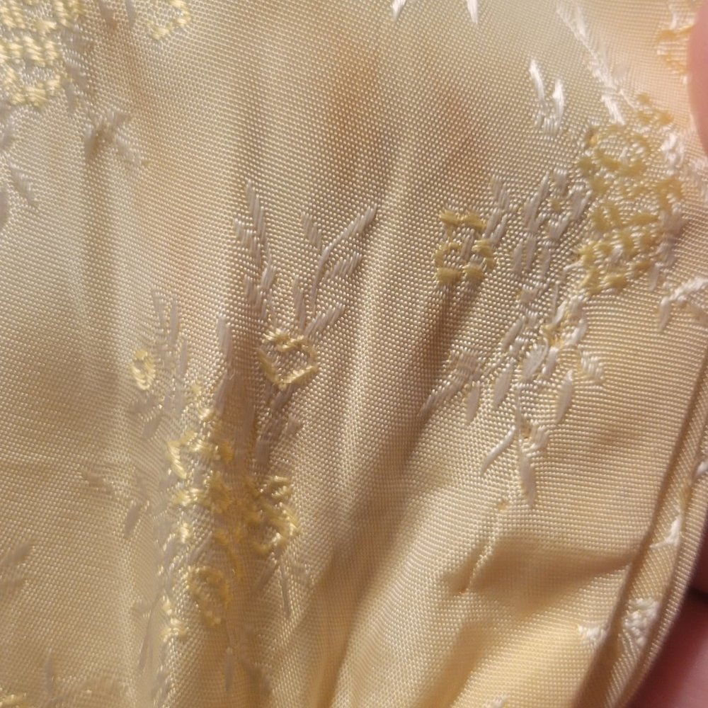 Vintage 50s Yellow Floral Jacquard Swing Homemade S - Picture 9 of 12